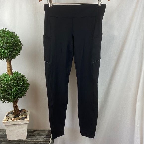Lululemon Black Full Length Athletic Sport Workout Leggings Pants 10 - Picture 1 of 5